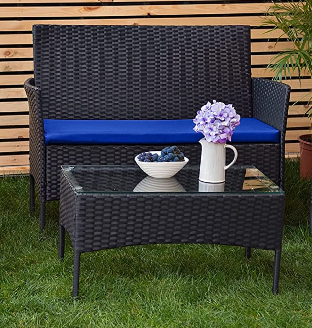 Outdoor Rattan Garden Patio Furniture Sofa Seat Cushion Pad Only, 2 Seater