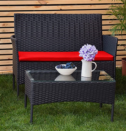 Outdoor Rattan Garden Patio Furniture Sofa Seat Cushion Pad Only, 2 Seater