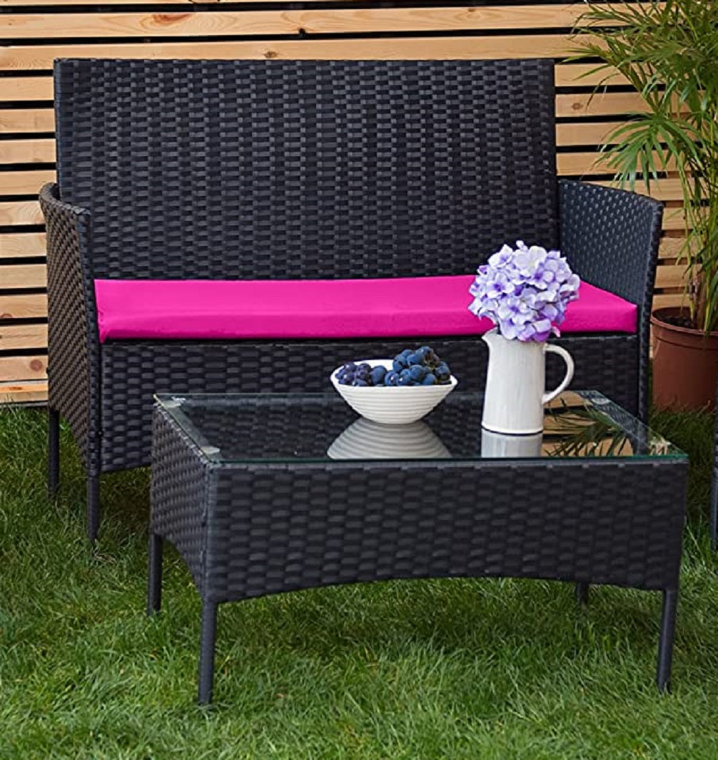 Outdoor Rattan Garden Patio Furniture Sofa Seat Cushion Pad Only, 2 Seater