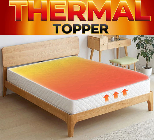 Self Heating Mattress Topper With Heat Reflecting Foil and Thermal Lining to Retain Heat