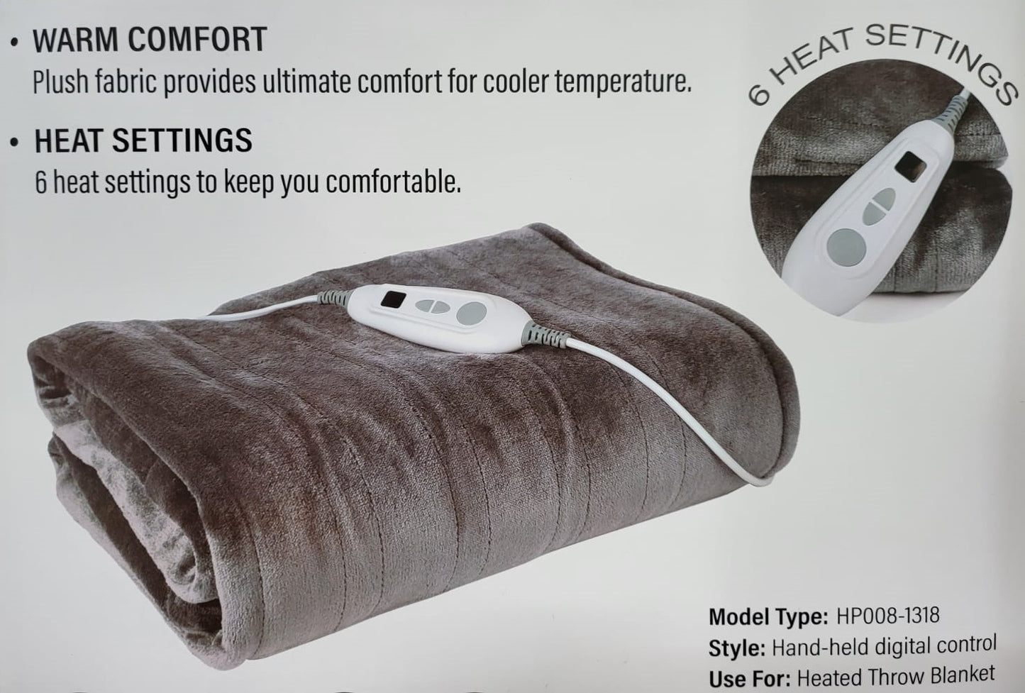 Heated Throw Electric Blanket 1-4 Hours Auto-off  130x180 CM