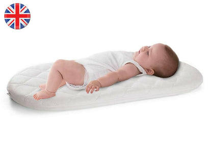 Moses Basket Baby Crib Mattress Quilted 65-70 CM to 26-30 CM (L) 4 CM Depth (W)