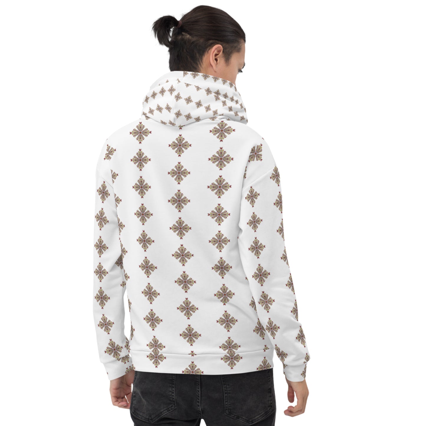 Unisex Polyester Brushed Fleece Hooded Sweatshirts Track Top - Floral Patterns by Deadly/Cute©