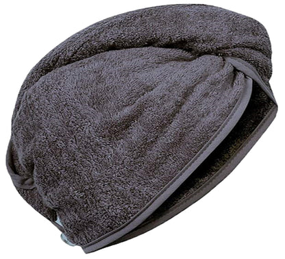 100% Pure Cotton Soft Headwrap Towel Turban Quick Hair Dry 500GSM With Button