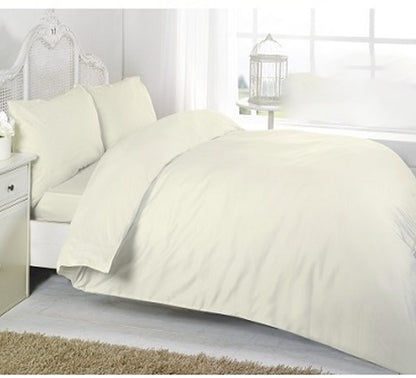 Soft 100% Egyptian Cotton 200 Thread Count 4 Piece Duvet Set With 26 CM Deep Fitted Sheet & Pillowcases