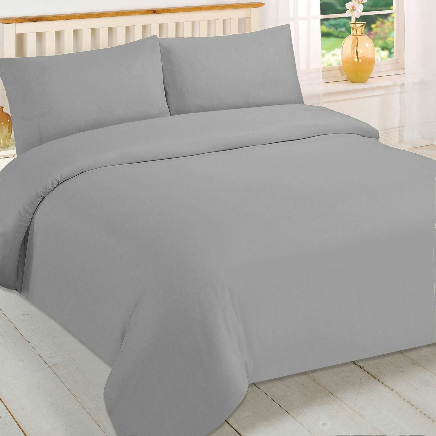 Soft 100% Egyptian Cotton 200 Thread Count Fitted Sheet Duvet Cover & Pillowcases