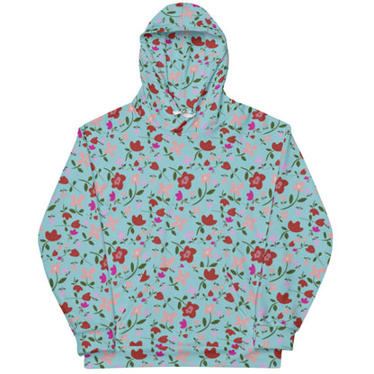 Unisex Polyester Brushed Fleece Hooded Sweatshirts Track Top - Floral Patterns by Deadly/Cute©