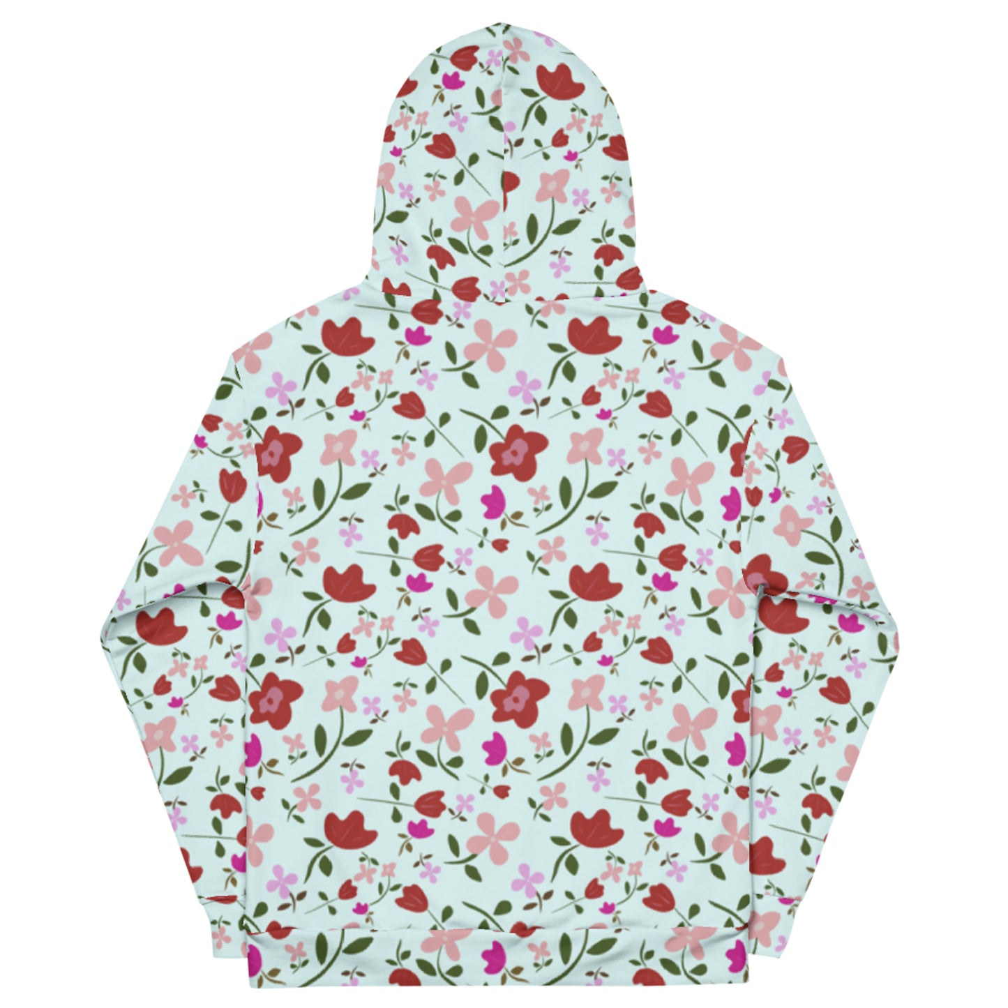 Unisex Polyester Brushed Fleece Hooded Sweatshirts Track Top - Floral Patterns by Deadly/Cute©