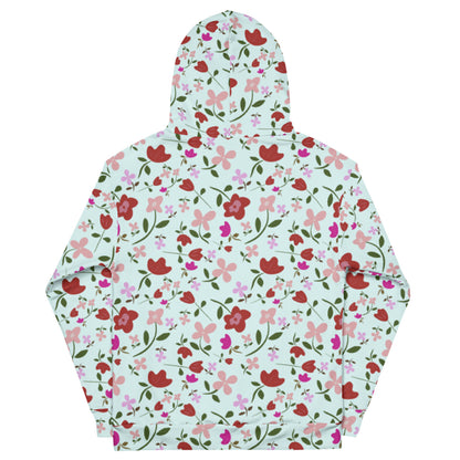 Unisex Polyester Brushed Fleece Hooded Sweatshirts Track Top - Floral Patterns by Deadly/Cute©