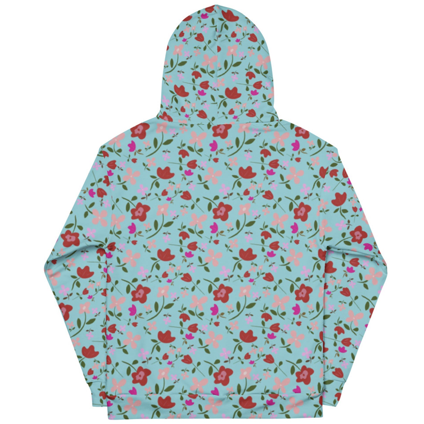 Unisex Polyester Brushed Fleece Hooded Sweatshirts Track Top - Floral Patterns by Deadly/Cute©