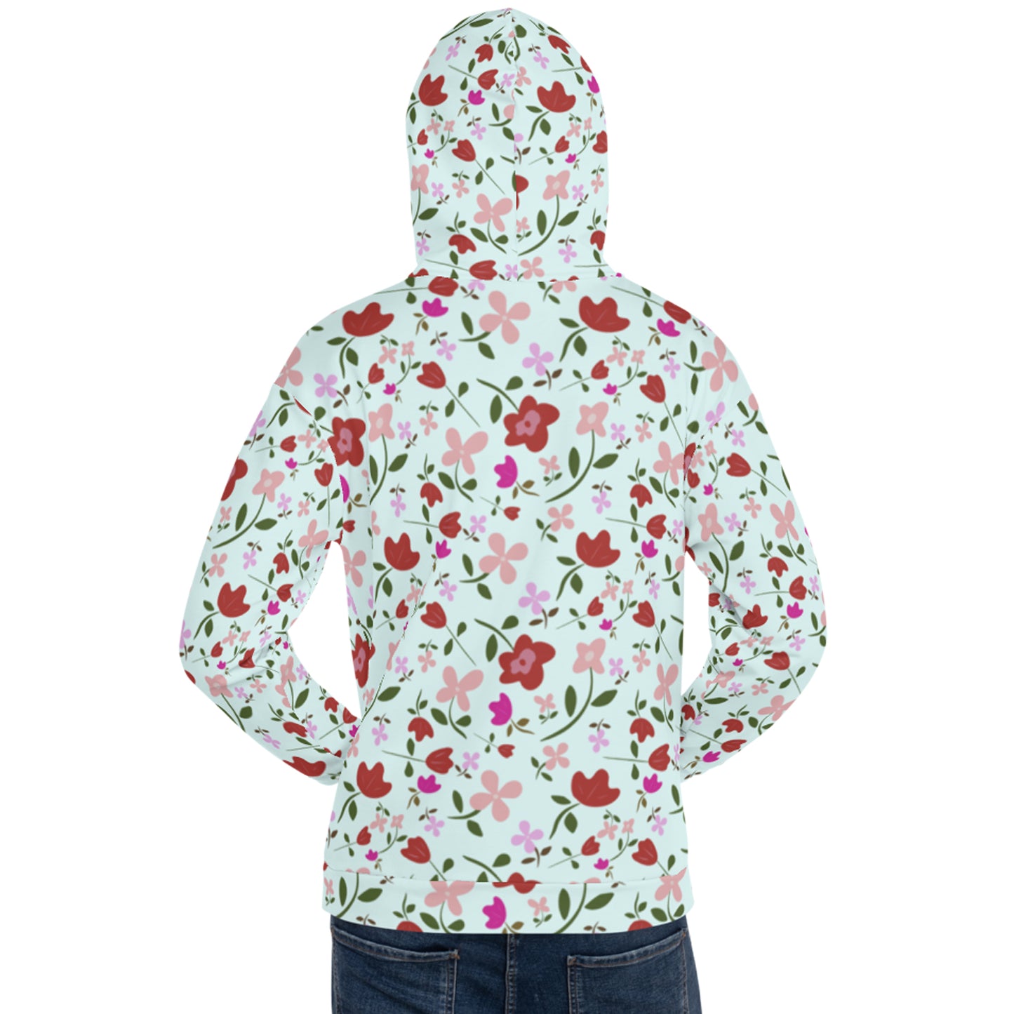 Unisex Polyester Brushed Fleece Hooded Sweatshirts Track Top - Floral Patterns by Deadly/Cute©