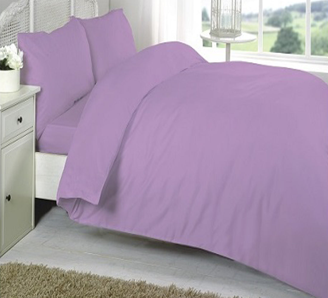 Soft 100% Egyptian Cotton 200 Thread Count 4 Piece Duvet Set With 26 CM Deep Fitted Sheet & Pillowcases