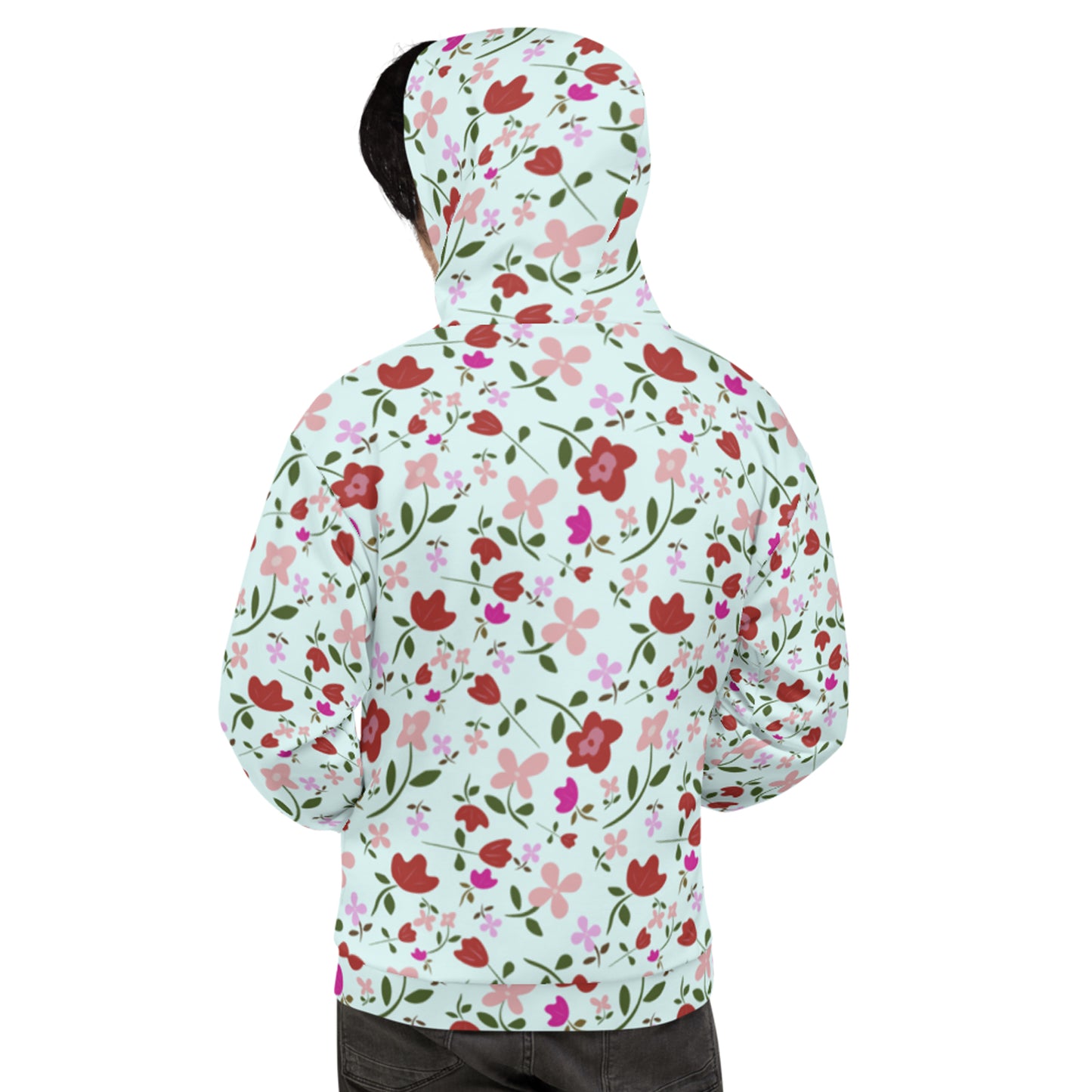 Unisex Polyester Brushed Fleece Hooded Sweatshirts Track Top - Floral Patterns by Deadly/Cute©