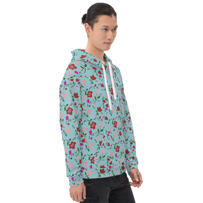 Unisex Polyester Brushed Fleece Hooded Sweatshirts Track Top - Floral Patterns by Deadly/Cute©