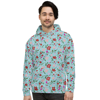 Unisex Polyester Brushed Fleece Hooded Sweatshirts Track Top - Floral Patterns by Deadly/Cute©