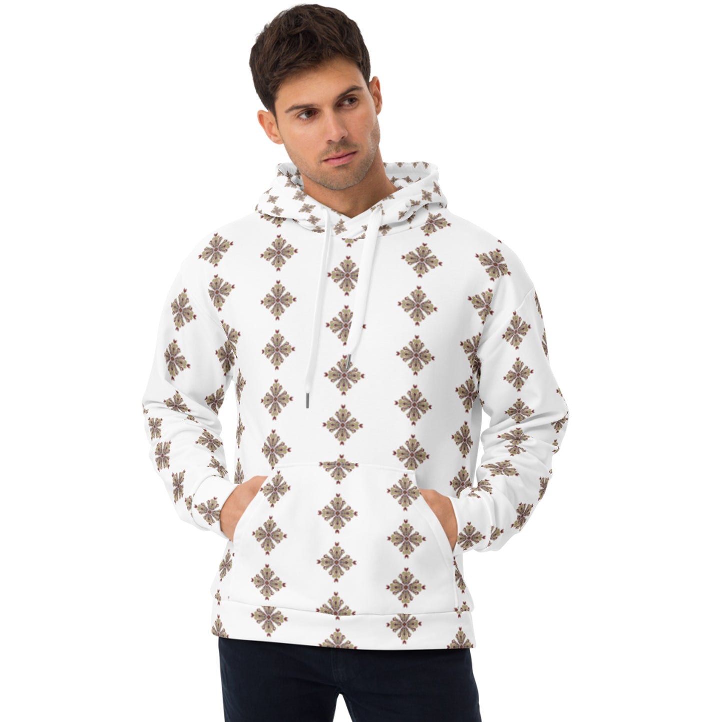 Unisex Polyester Brushed Fleece Hooded Sweatshirts Track Top - Floral Patterns by Deadly/Cute©