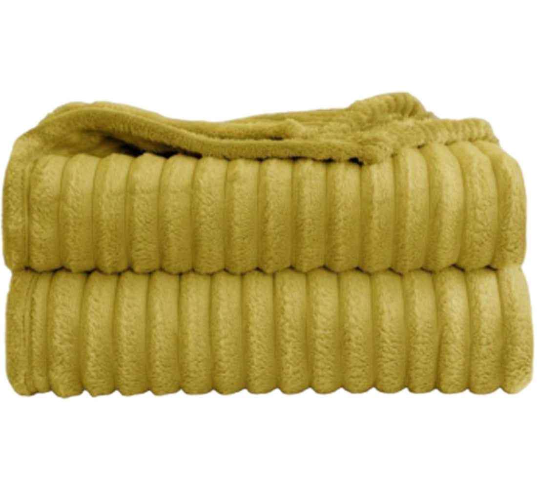 Chunky Ribbed Cord Blanket Throw Faux Fur Fleece Sofa Bed Couch Throws