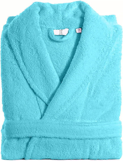 100% Egyptian Cotton Shawl Collar Extra Absorbent Unisex Bathrobe