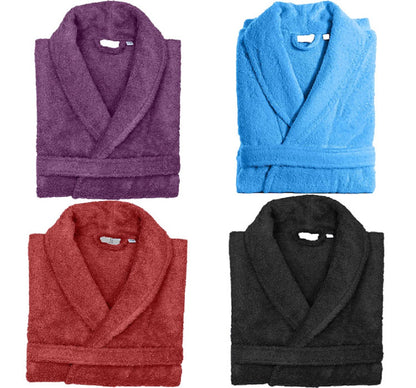 100% Egyptian Cotton Shawl Collar Extra Absorbent Unisex Bathrobe