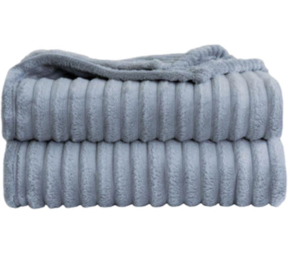 Chunky Ribbed Cord Blanket Throw Faux Fur Fleece Sofa Bed Couch Throws