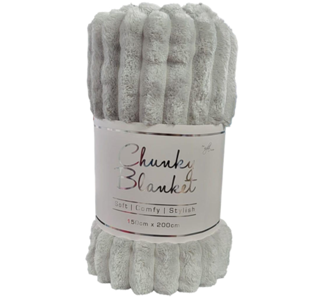 Chunky Rib Teddy Fleece Blanket Super Soft Luxurious Cozy Faux Fur Throw 150 X 200 CM