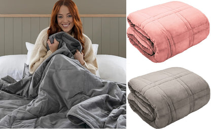 Weighted Blanket Throw Velvet Front Reverse Microfibre Soft Teddy Fleece 4-8kg Blanket For Deeper Sleep