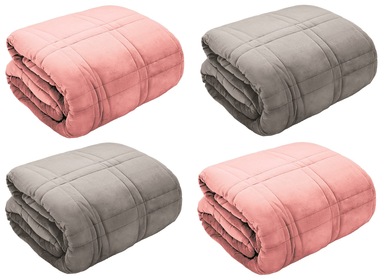 Weighted Blanket Throw Velvet Front Reverse Microfibre Soft Teddy Fleece 4-8kg Blanket For Deeper Sleep