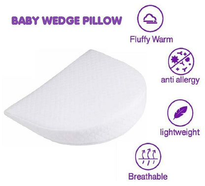 Baby Round Wedge Foam Pillow Anti Re-flux Colic Anti Choking Cushion 31x29x7.5 CM