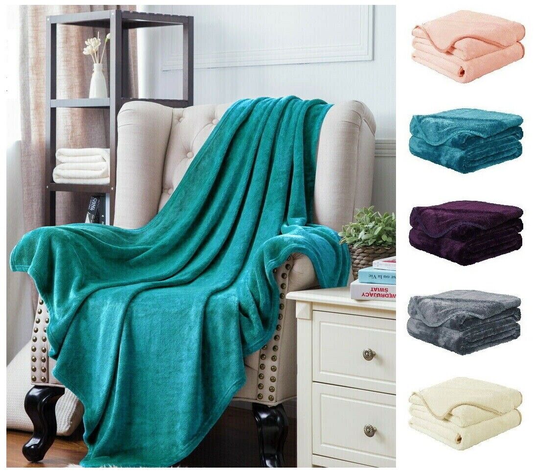 Soft Faux Fur Mink Throw Blanket Bedspread Bed Sofa Throw